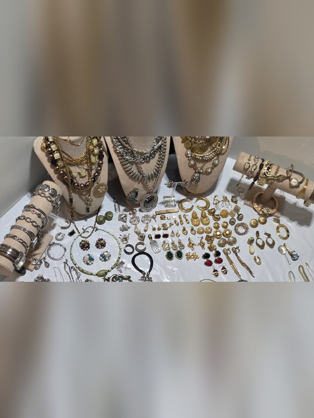 MONET, CROWN TRIFARI, BROOCHES, AVON, JAPAN, GERMANY- GOLD TONE JEWELRY LOT